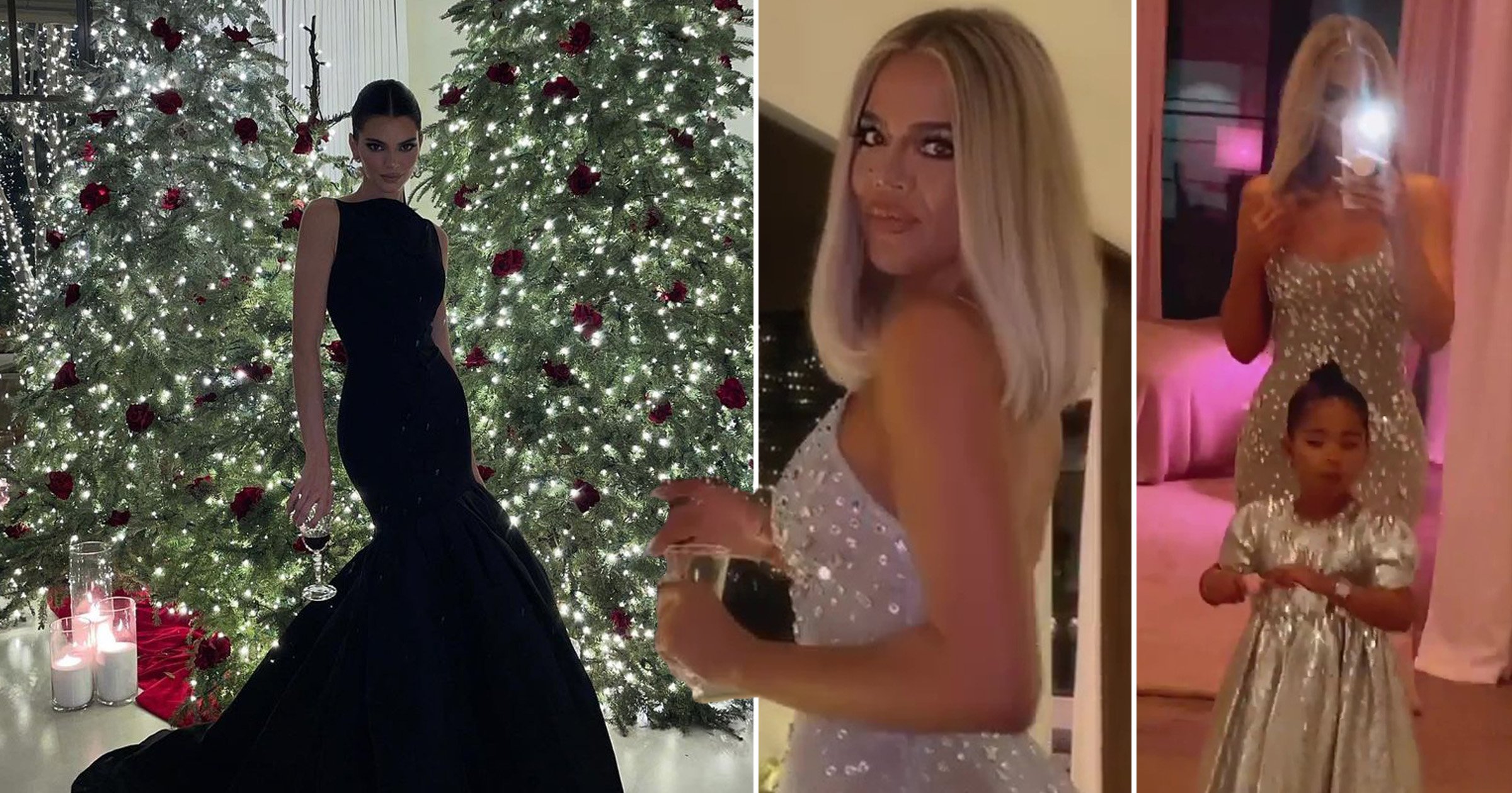 Kardashian Christmas Party 2022 Khloe Kardashian Twins With True As Kendall Jenner Goes Glam At Christmas Party | Metro News