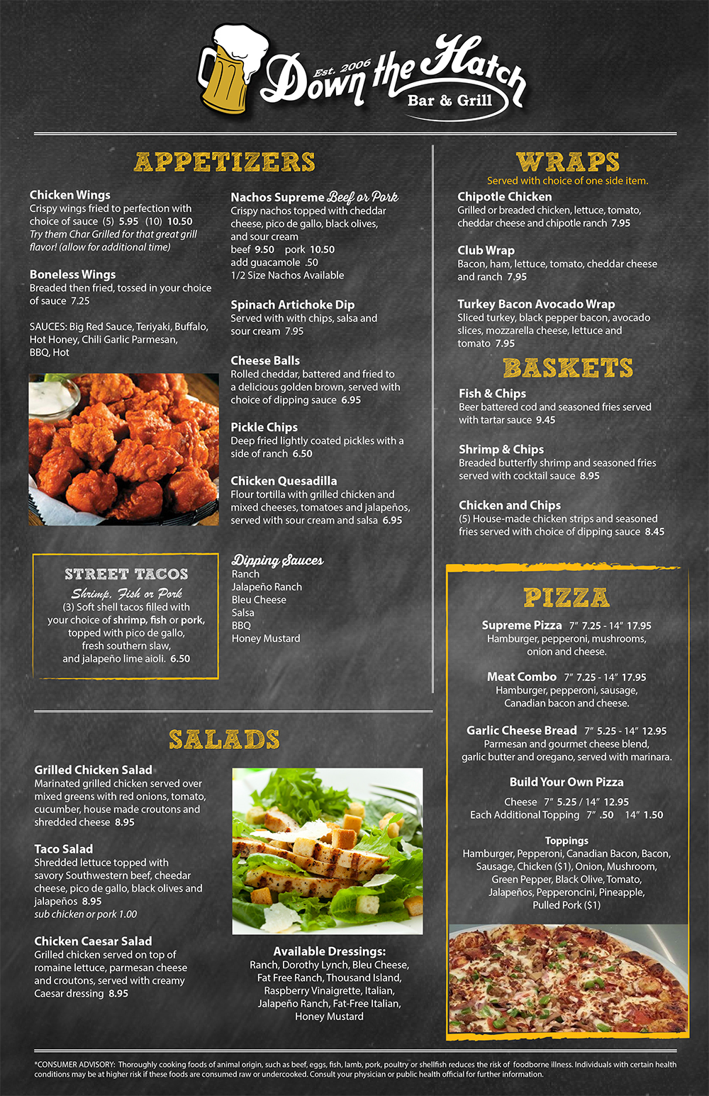 Down the Hatch Bar & Grill Full Menu Delivery Order Online