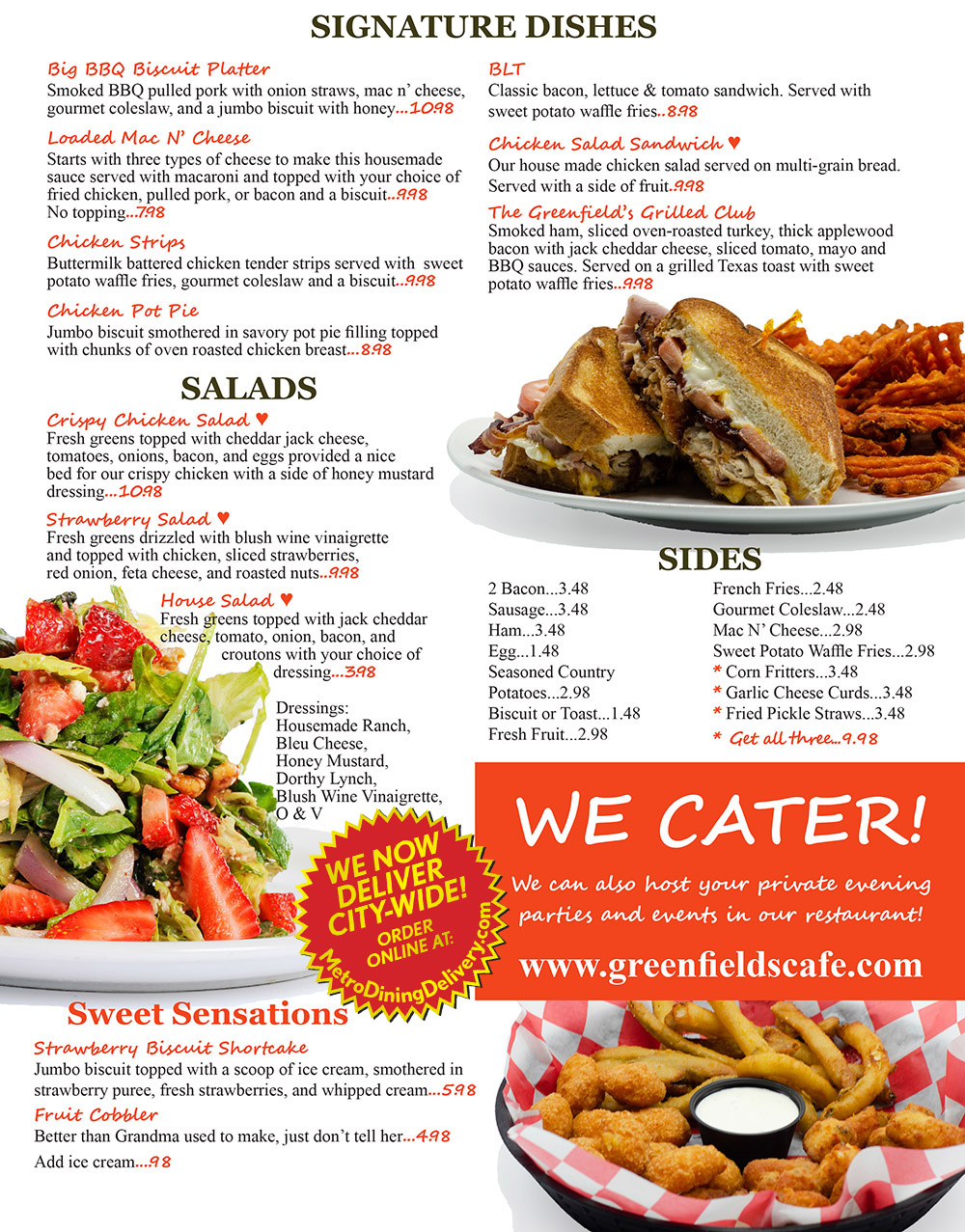 Greenfield's Restaurant Full Menu Lincoln NE Order Online City