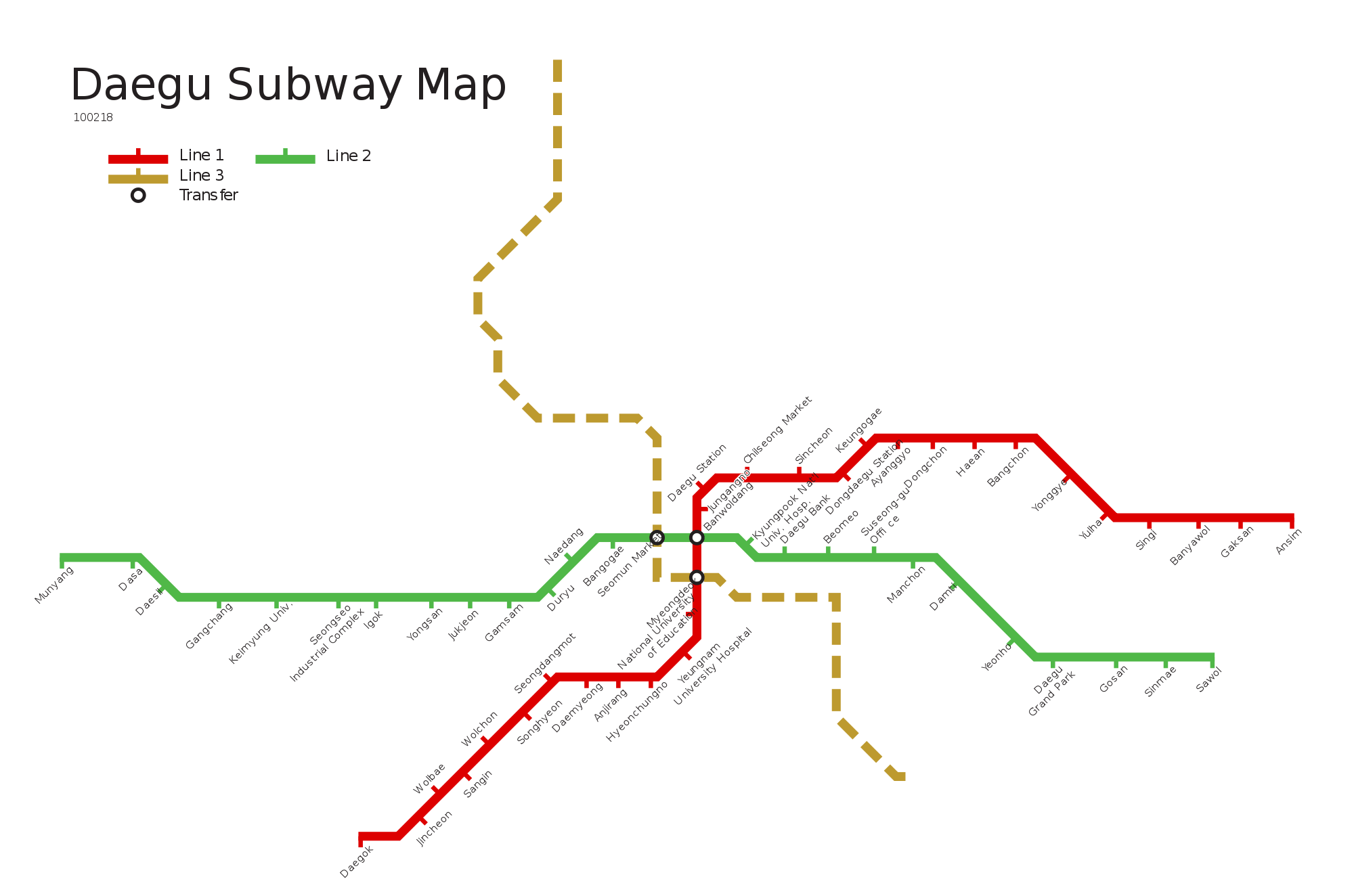 Daegu Metro — Map, Lines, Route, Hours, Tickets