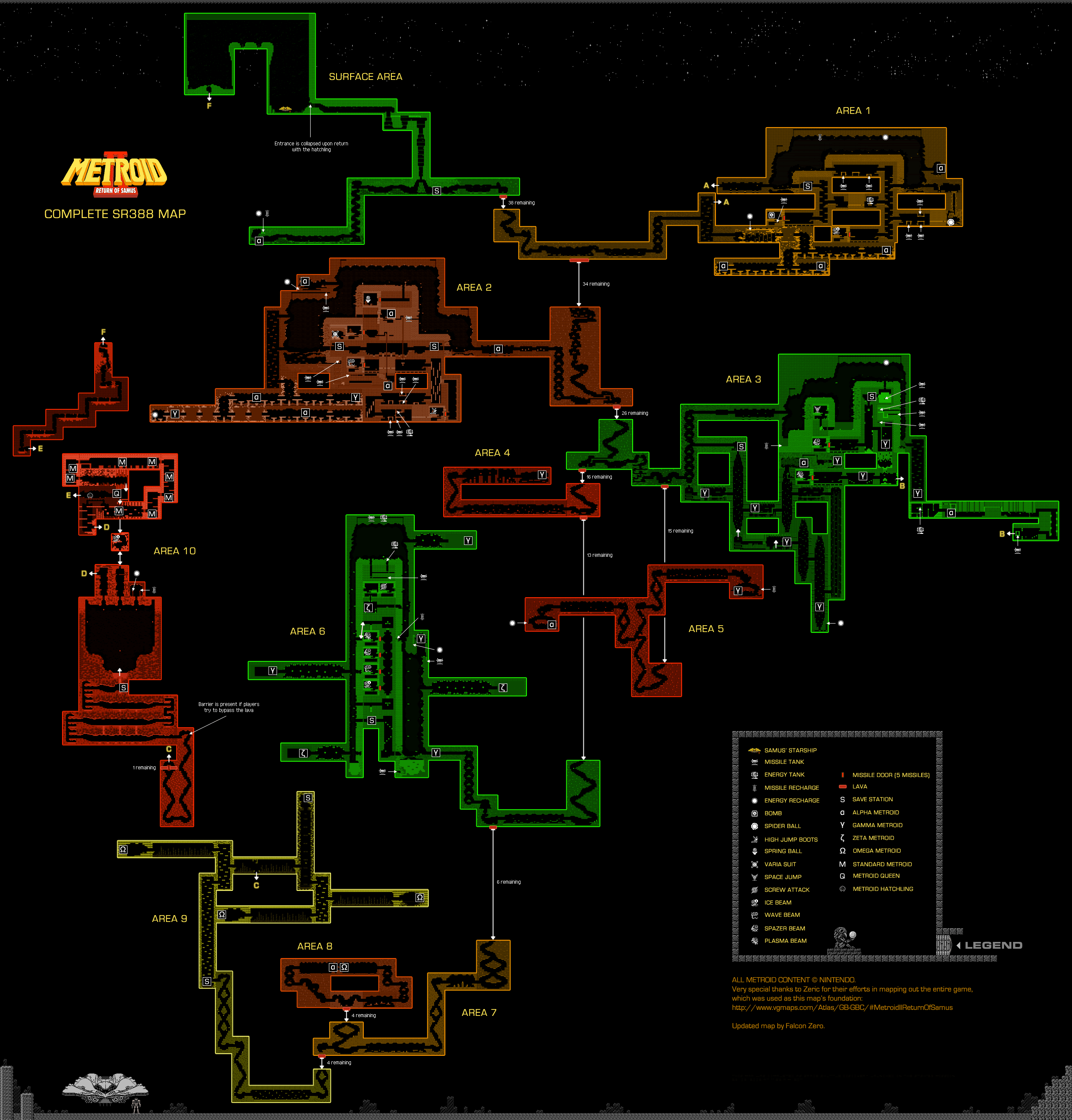 Game maps Metroid (Metroid Recon)