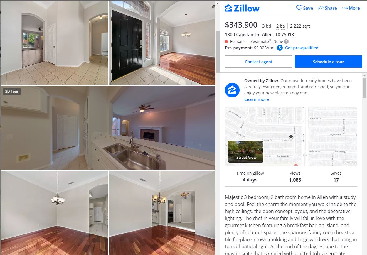 Zillow 3D Home Tours in Dallas, Fort Worth, Frisco, McKinney