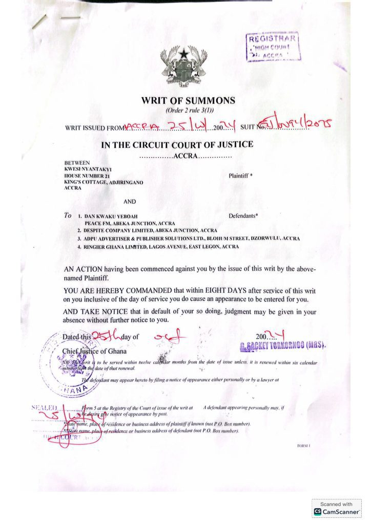 Former GFA President Kwesi Nyantakyi files defamation lawsuit against