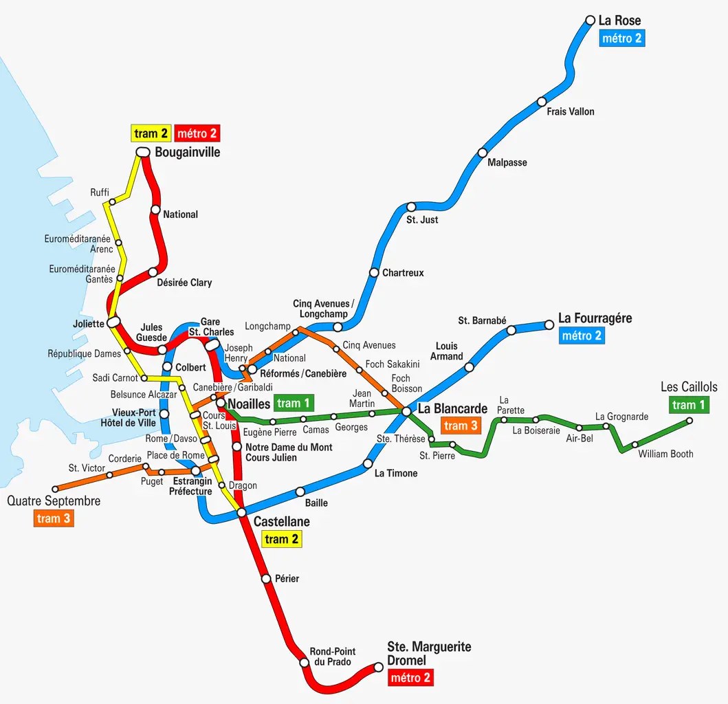 Plan de métro de la ville de Marseille à télécharger Metroville
