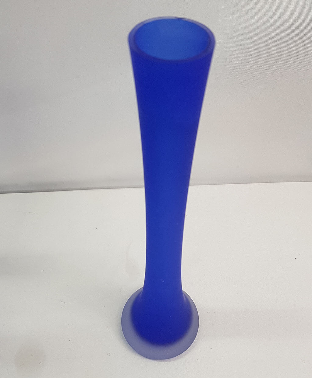 Cobalt Blue Elegant Frosted Glass Vase Metrozada