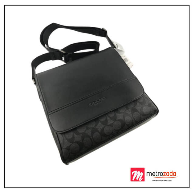 Houston Map Signature Messenger Bag Charcoal/Black Coach Metrozada