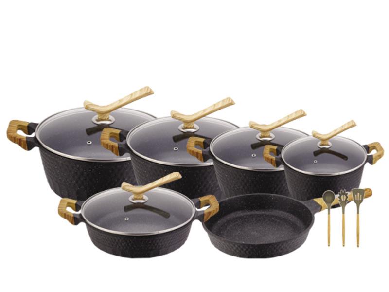 Batterie de cuisine 14 pièces en revêtement antiadhésif