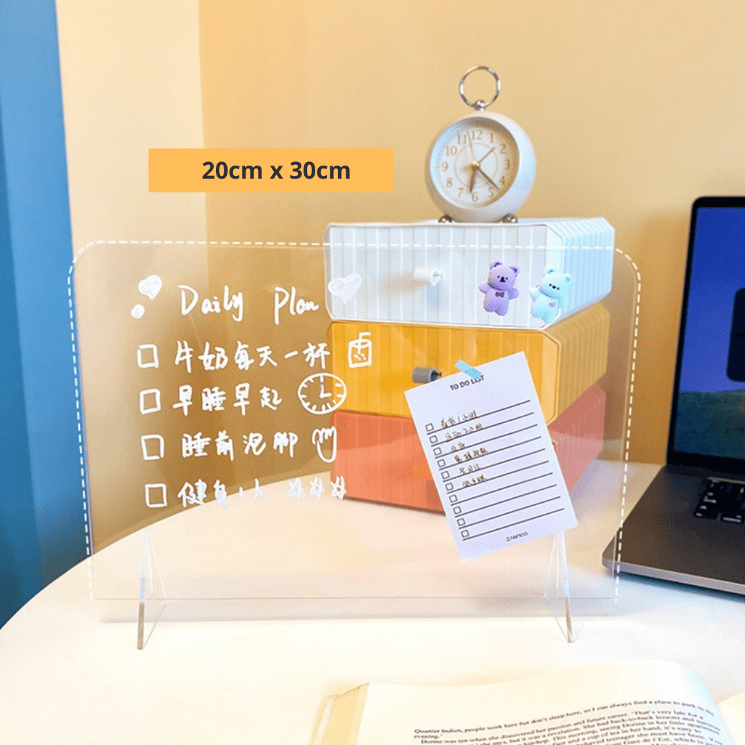 Acrylic Memo Board & Marker Mewbie Home