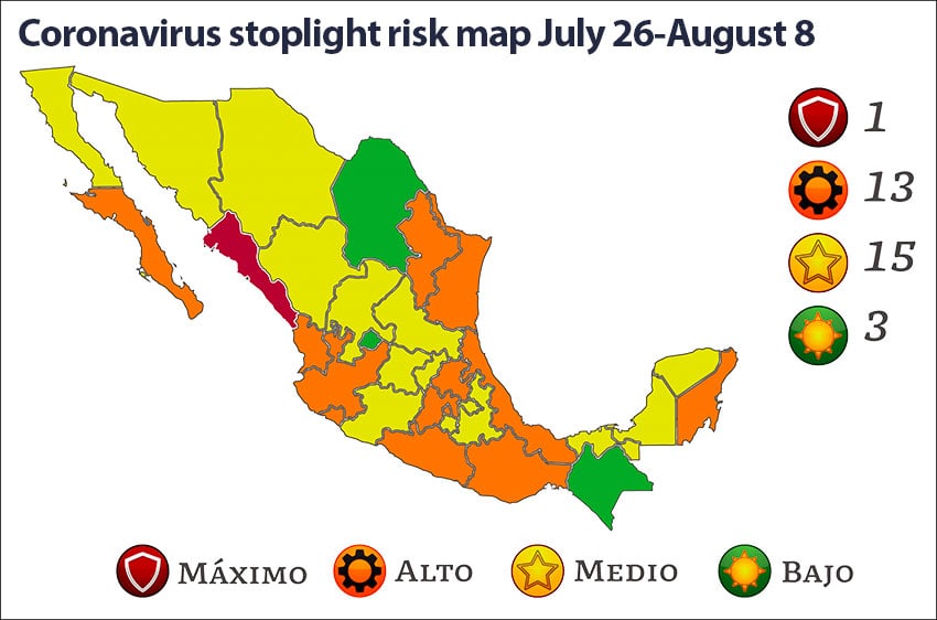 Stoplight colors change for the worse as the coronavirus surge continues
