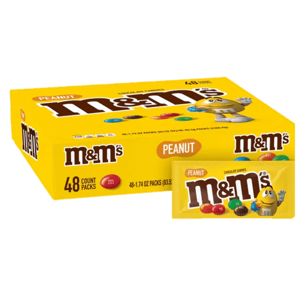 M & M Peanut Chocolate Pieces 1.74 oz Case 48 Units