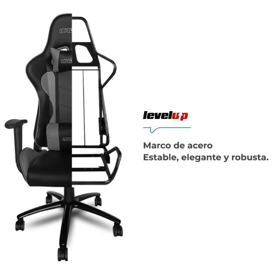 Mexx SILLA GAMER LEVEL UP ARES NEGRO Y FUCSIA
