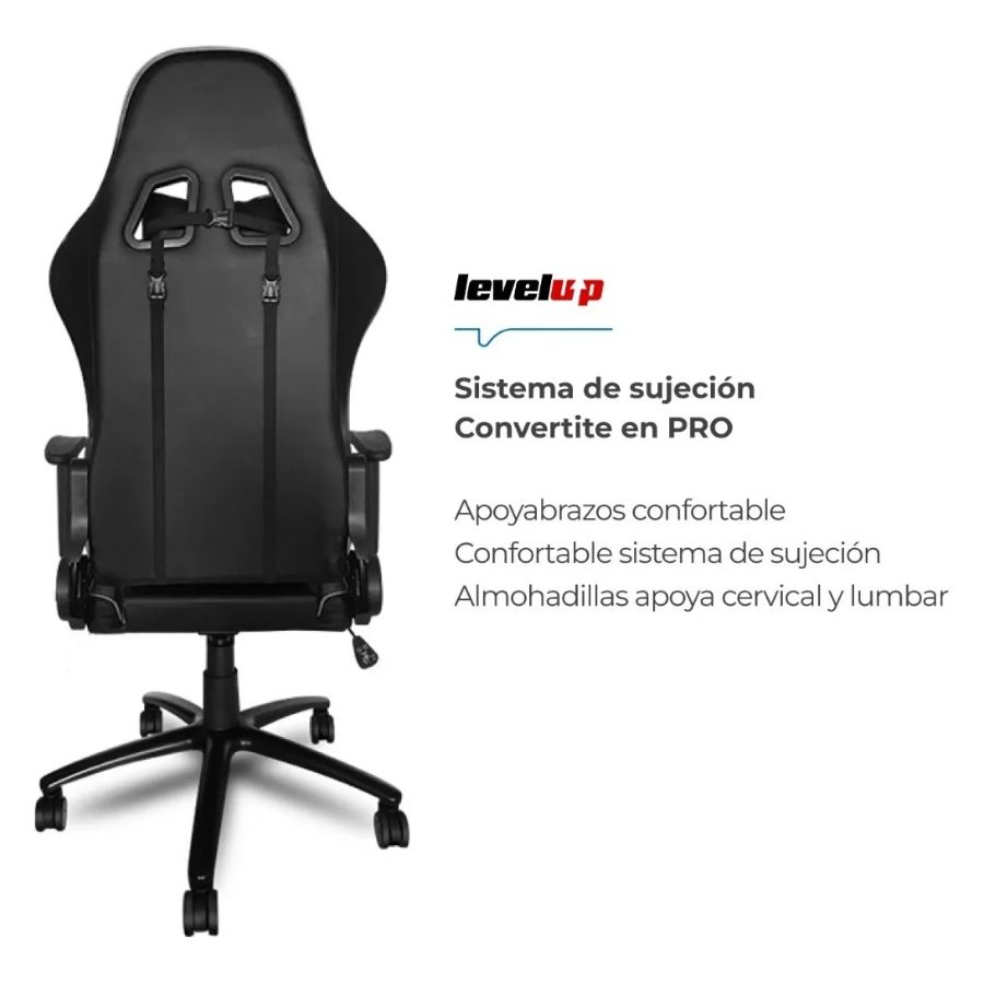 Mexx SILLA GAMER LEVEL UP ARES ROSA Y NEGRO