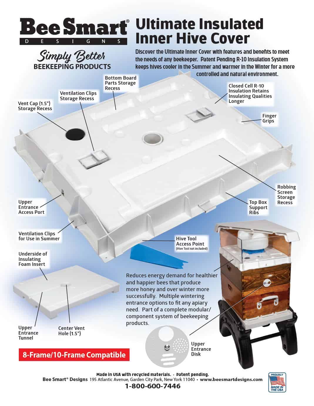 Ultimate Duo Hive Cover and Insulated Inner Cover Meyer Bees