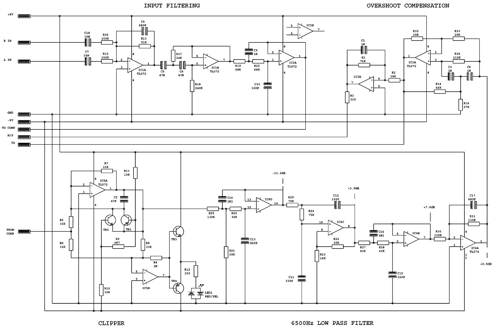 Circuit Diagrams and Schematics for FM, MW and SW transmitters and audio