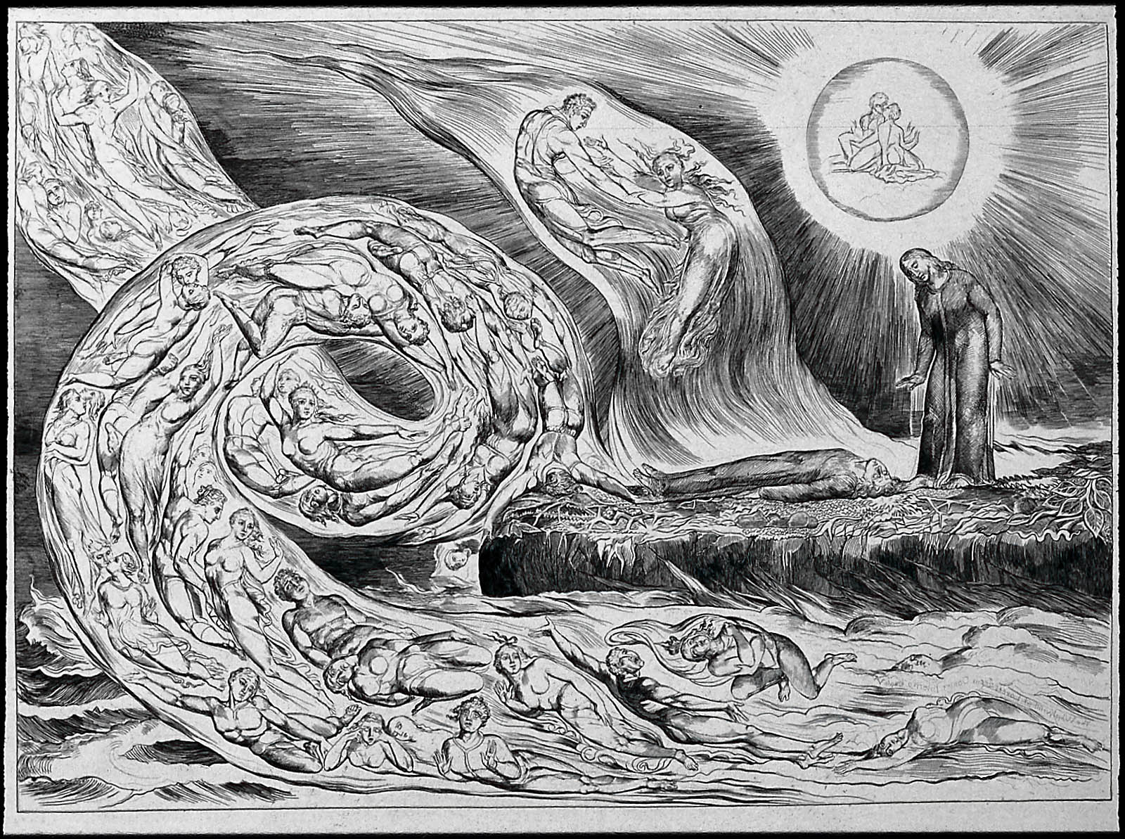 The Circle of the Lustful Paolo and Francesca, Dante's Inferno Canto V. Museum of Fine Arts