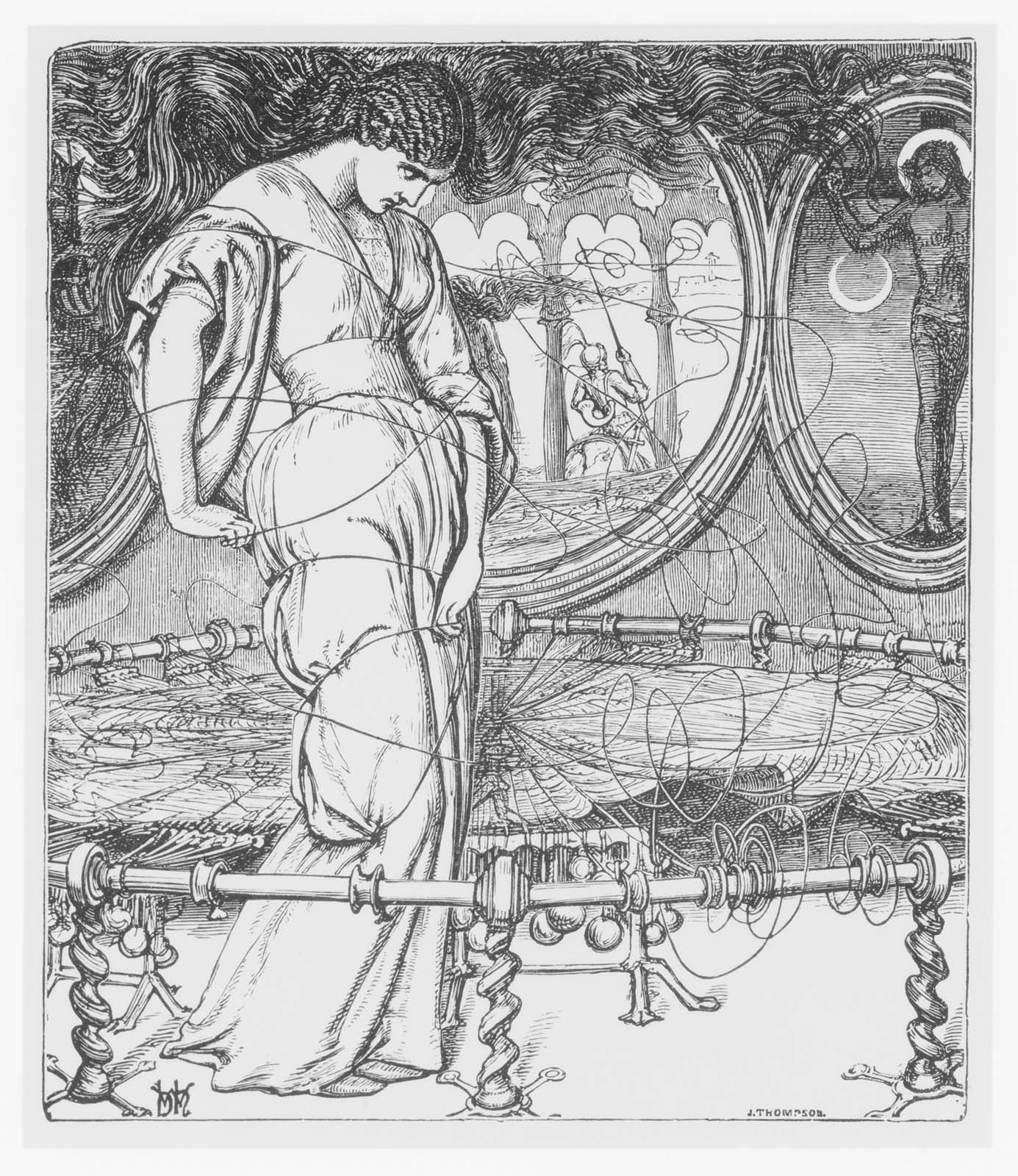 "The Lady of Shalott," an illustration for the Moxon Tennyson Museum