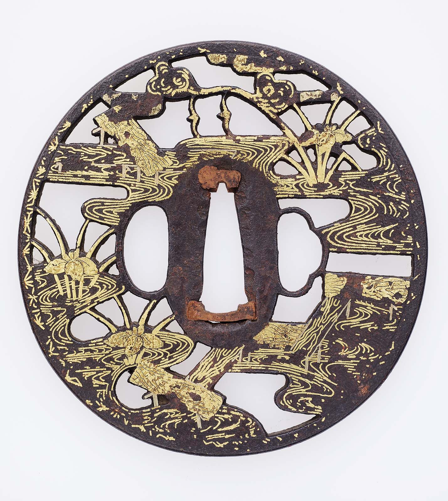 Tsuba with design of the Yatsuhashi bridge Museum of Fine Arts, Boston