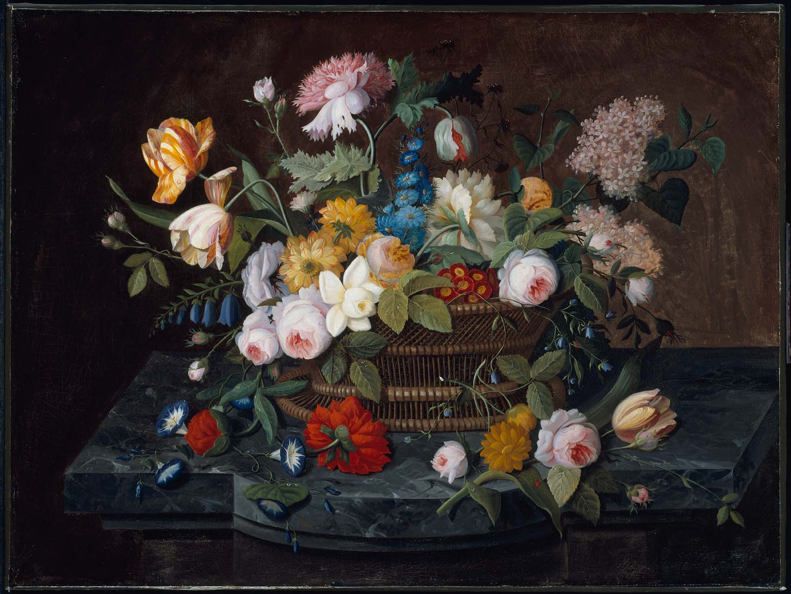 Still Life Flowers In A Basket Museum Of Fine Arts Boston