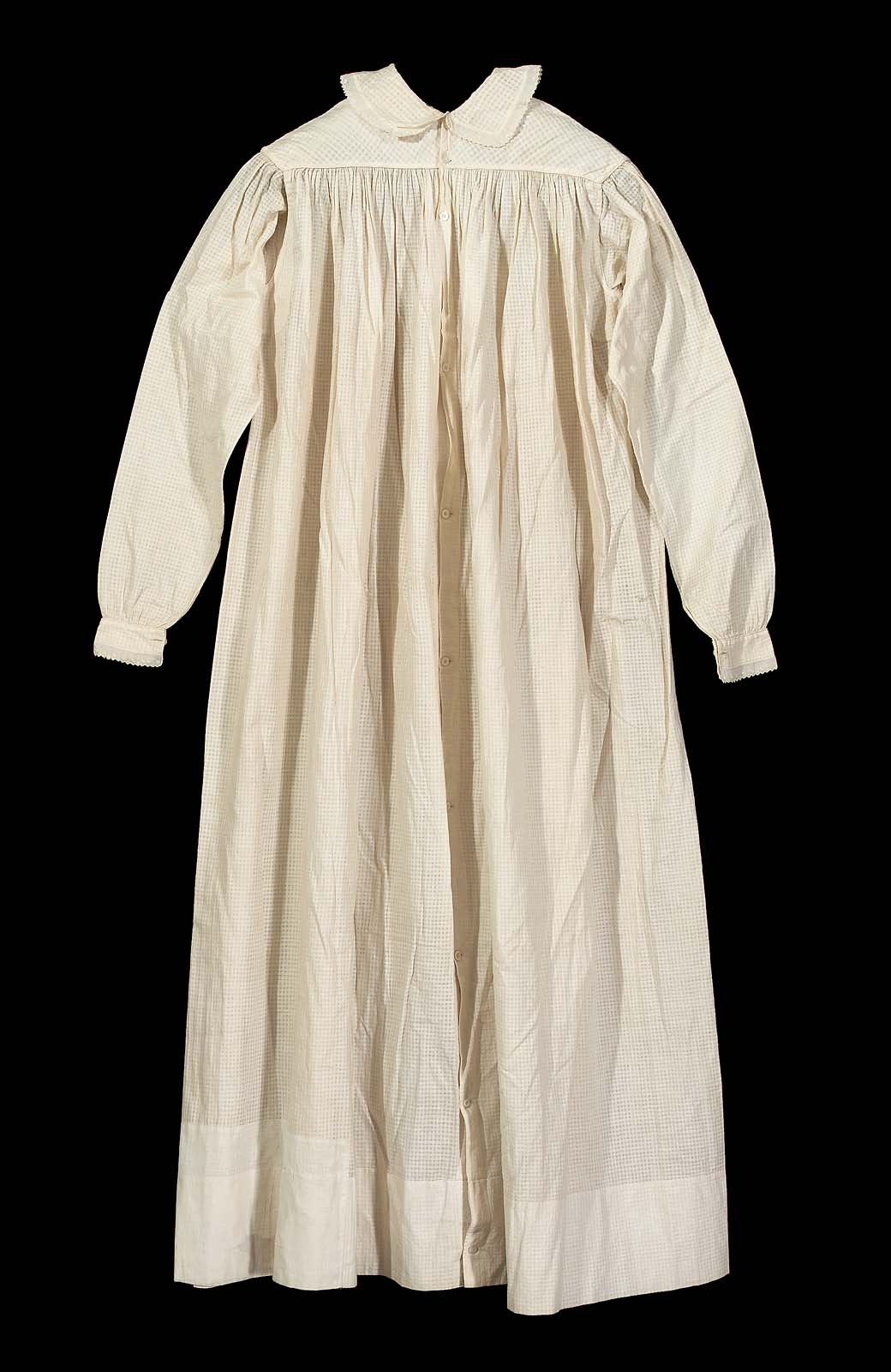 Nightgown of crossbarred cotton muslin Museum of Fine Arts, Boston