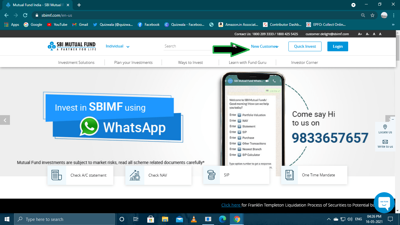 How to create new user in sbi mutual fund by website M F Desk