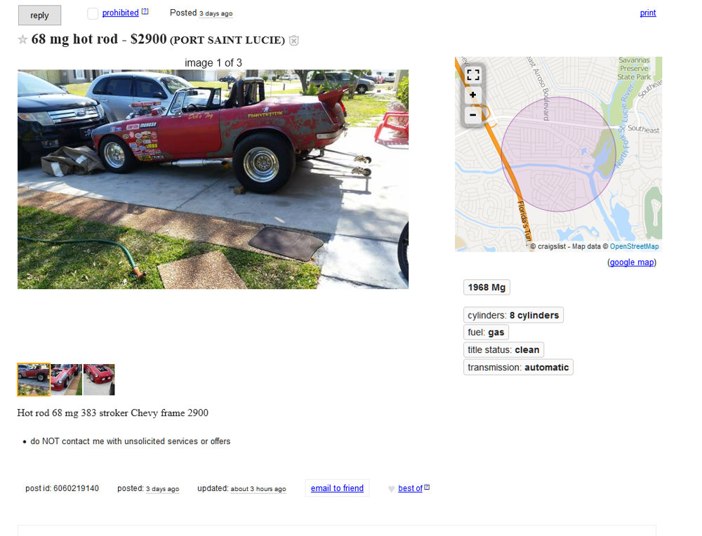 Craigslist Florida Mgb 1967 Mgb Gt
