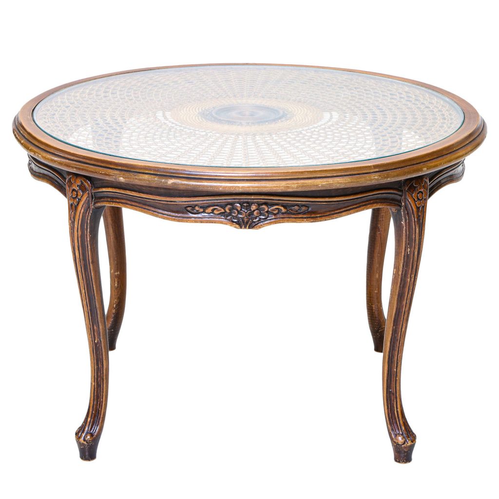 Vintage Circular Alder Wood Coffee Table Montgomery Antiques & Interiors