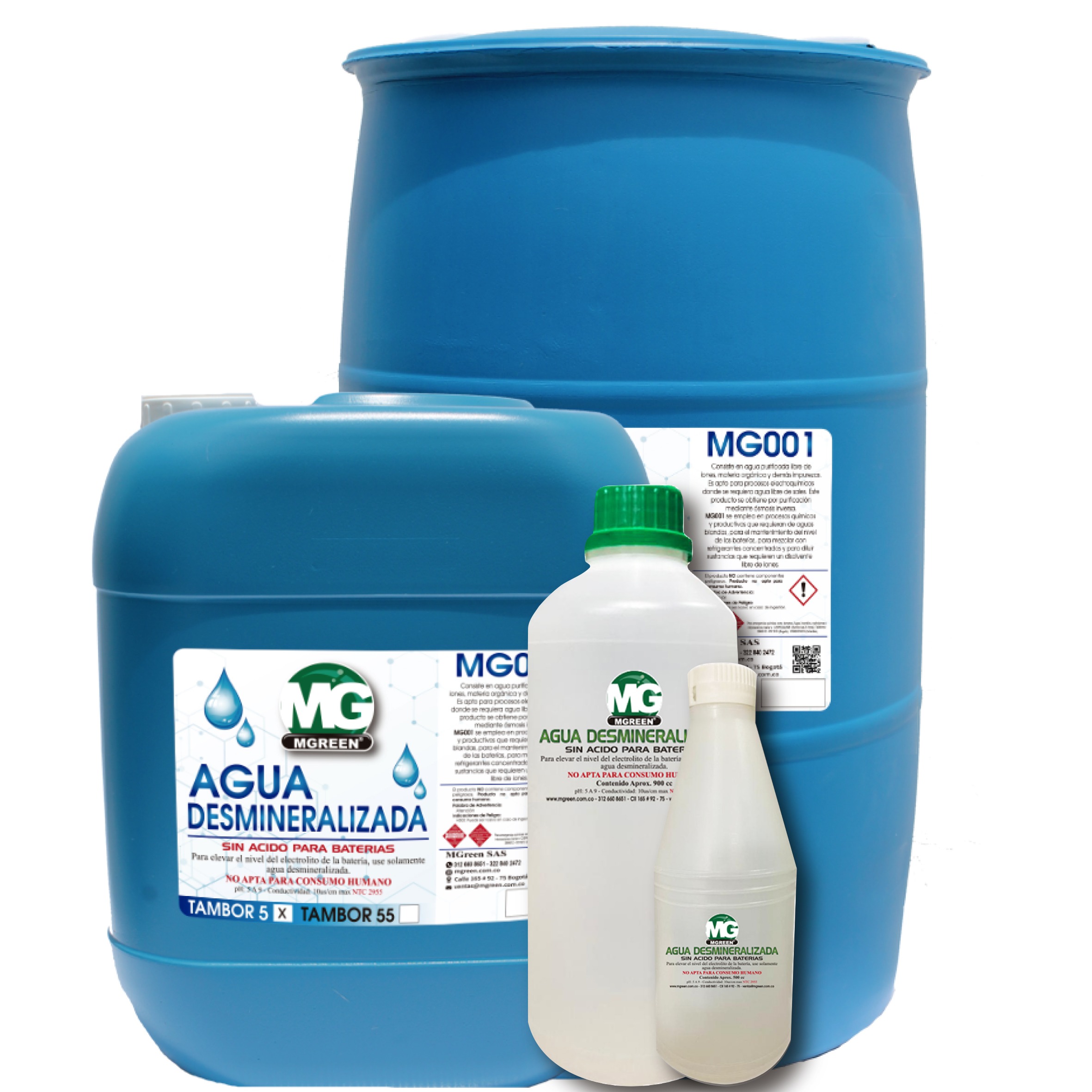 AGUA DESMINERALIZADA O DESIONIZADA Mgreen S.A.S