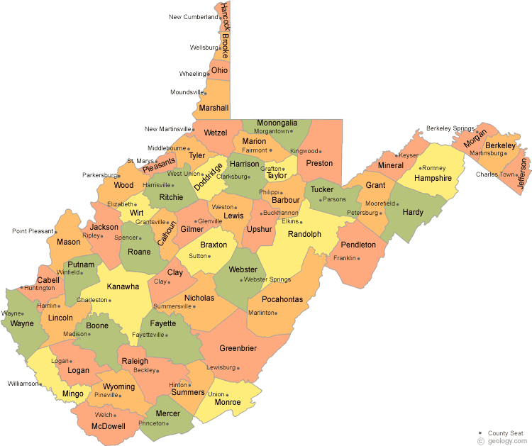West Virginia County Quiz and Games MH3WV