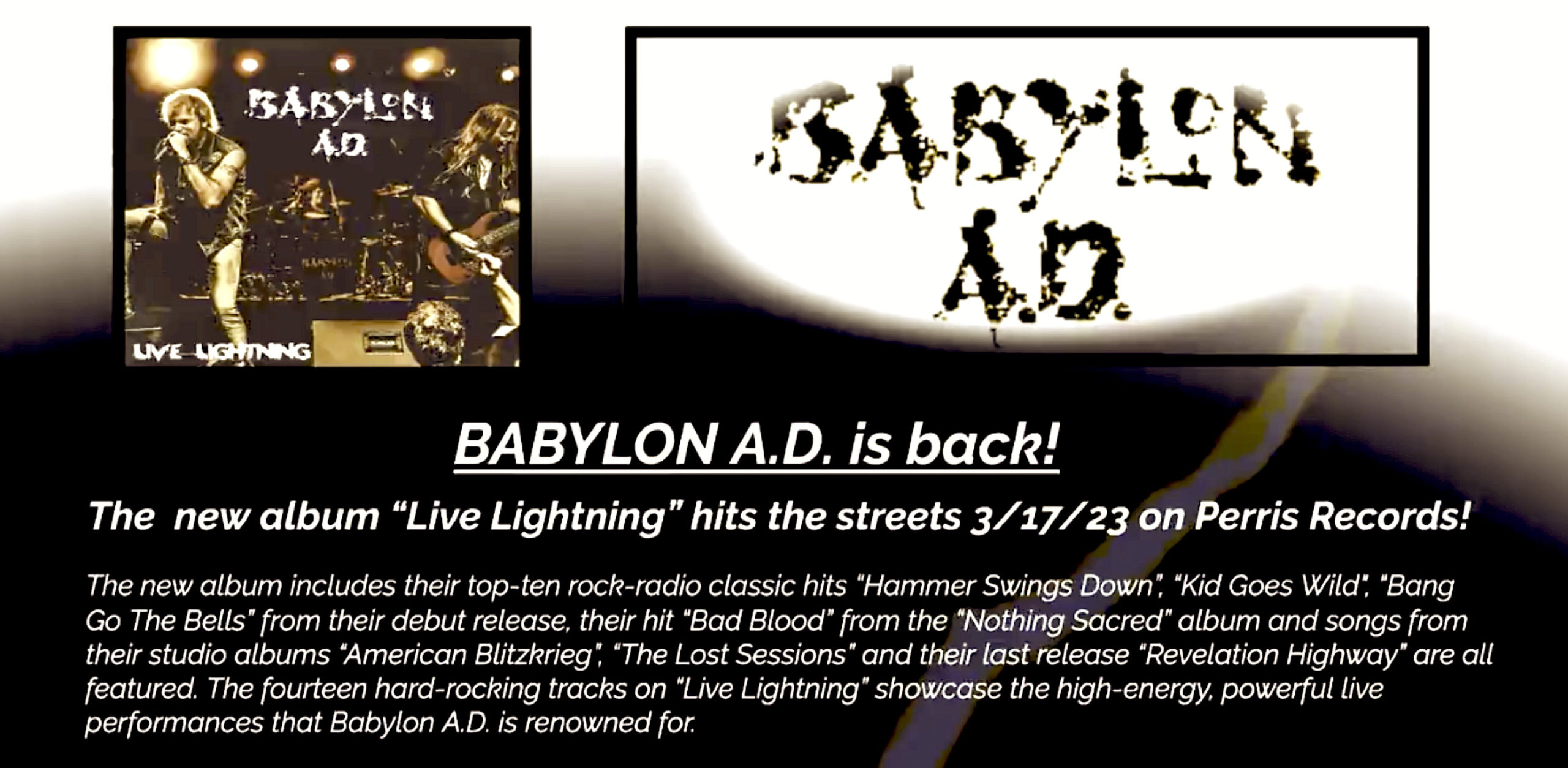 BABYLON A.D. is Back with "Live Lightning" a Career Spanning 14 Track