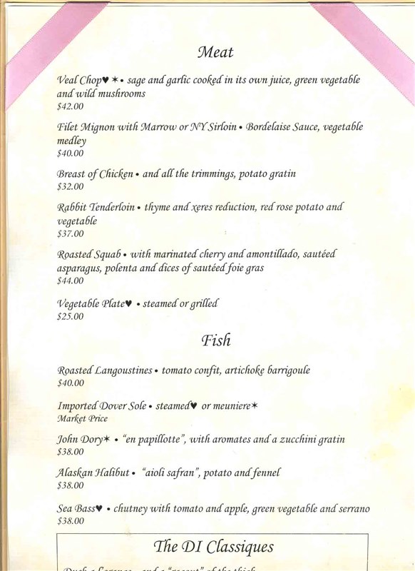 Monte Carlo Menus Desert Inn Las Vegas Nevada 2000 signed Cristophe