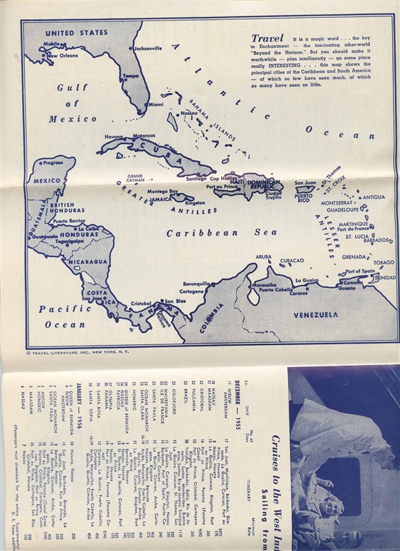 Winter Cruises Brochure 1955 1956 Cunard Holland America Matson eBay