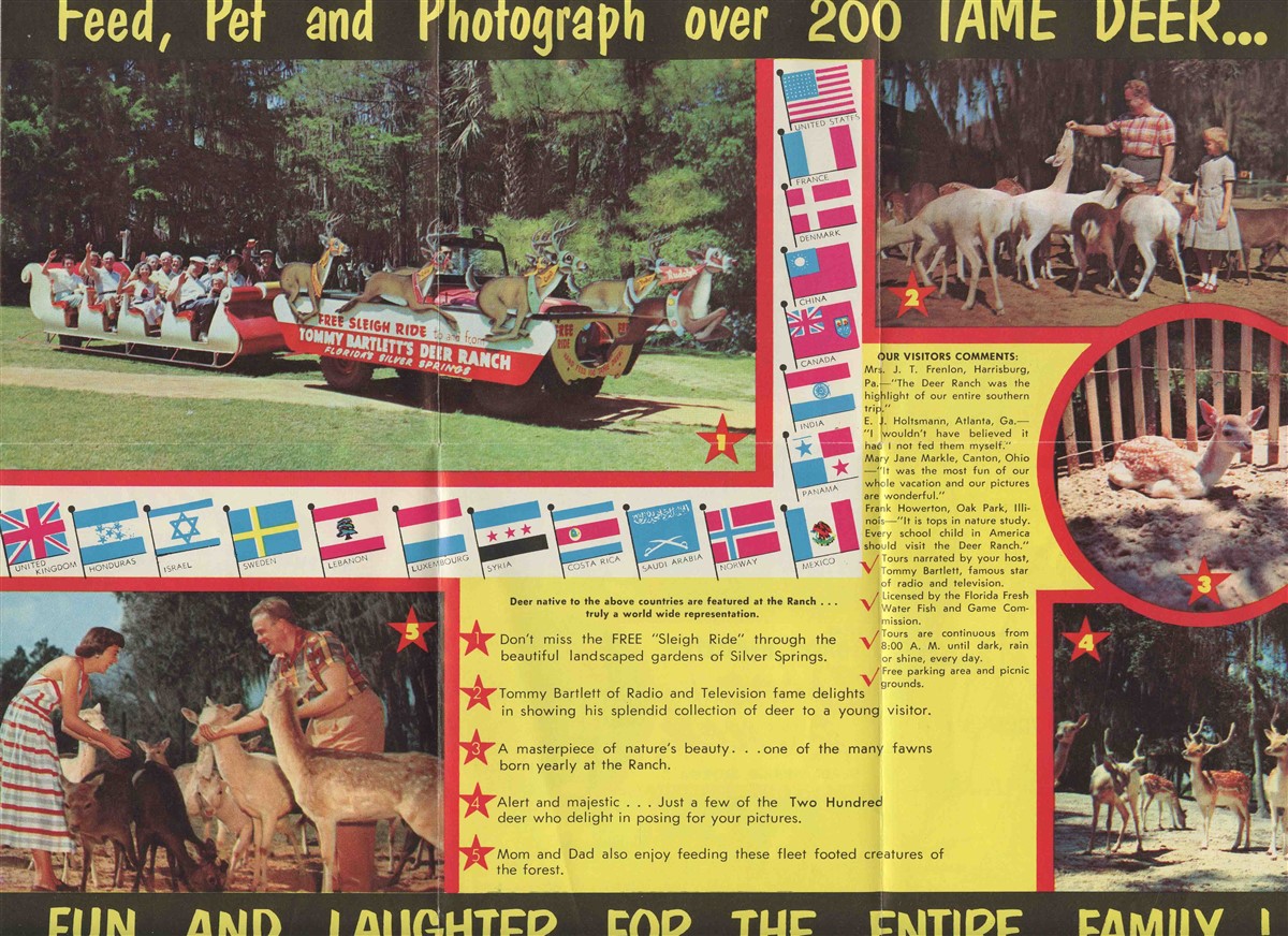 CBS TV's Tommy Bartlett Deer Ranch at Florida's Silver Springs Brochure