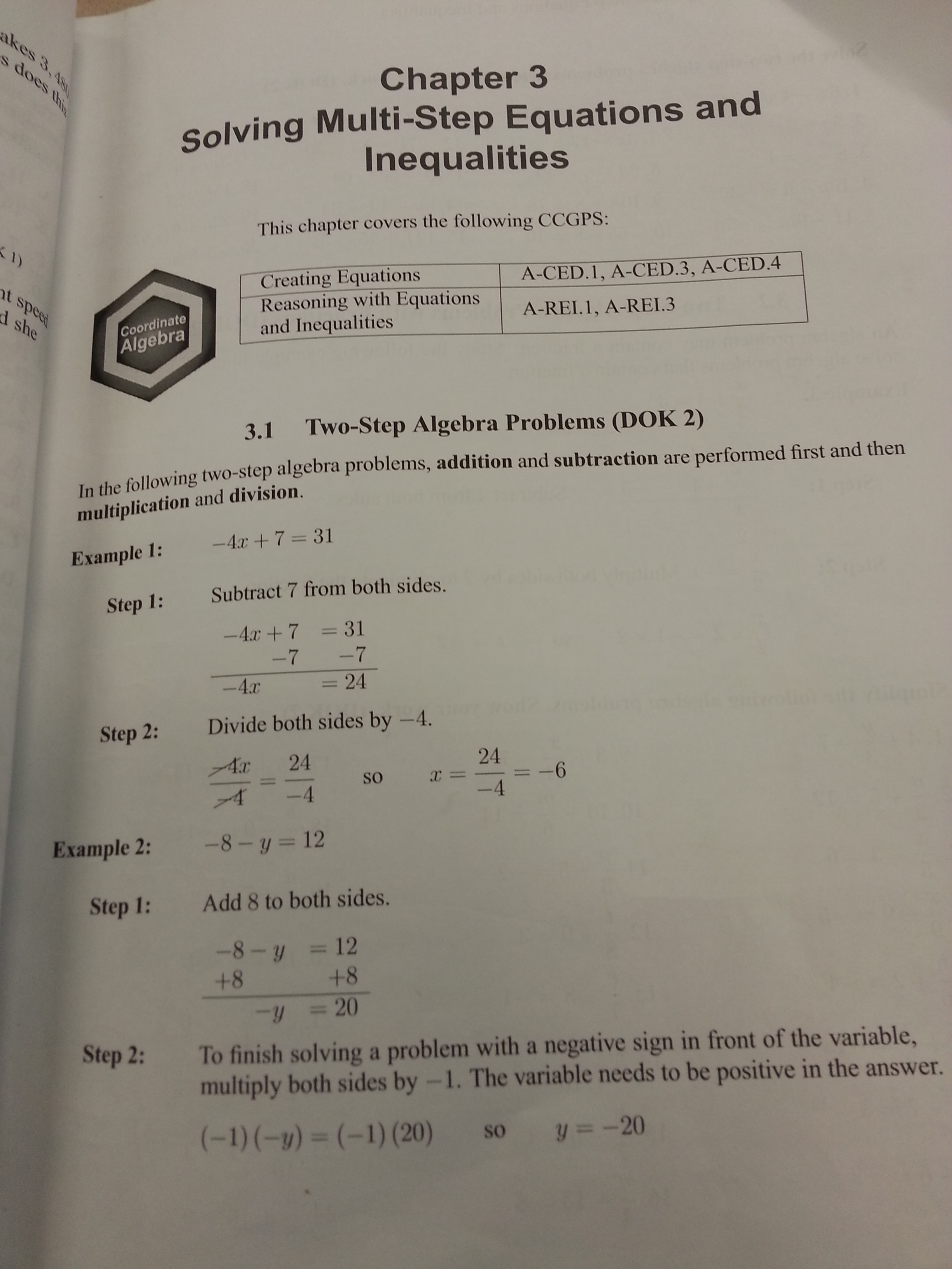 Coordinate Algebra