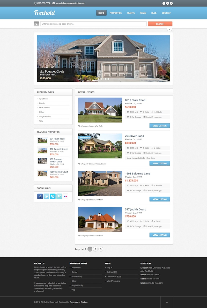 Freehold Real Estate WordPress Theme Themes Directory