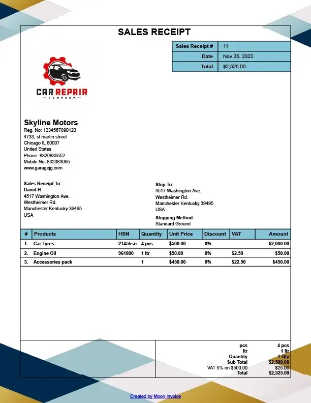 What is a Sales Receipt and How to Create One Moon Invoice