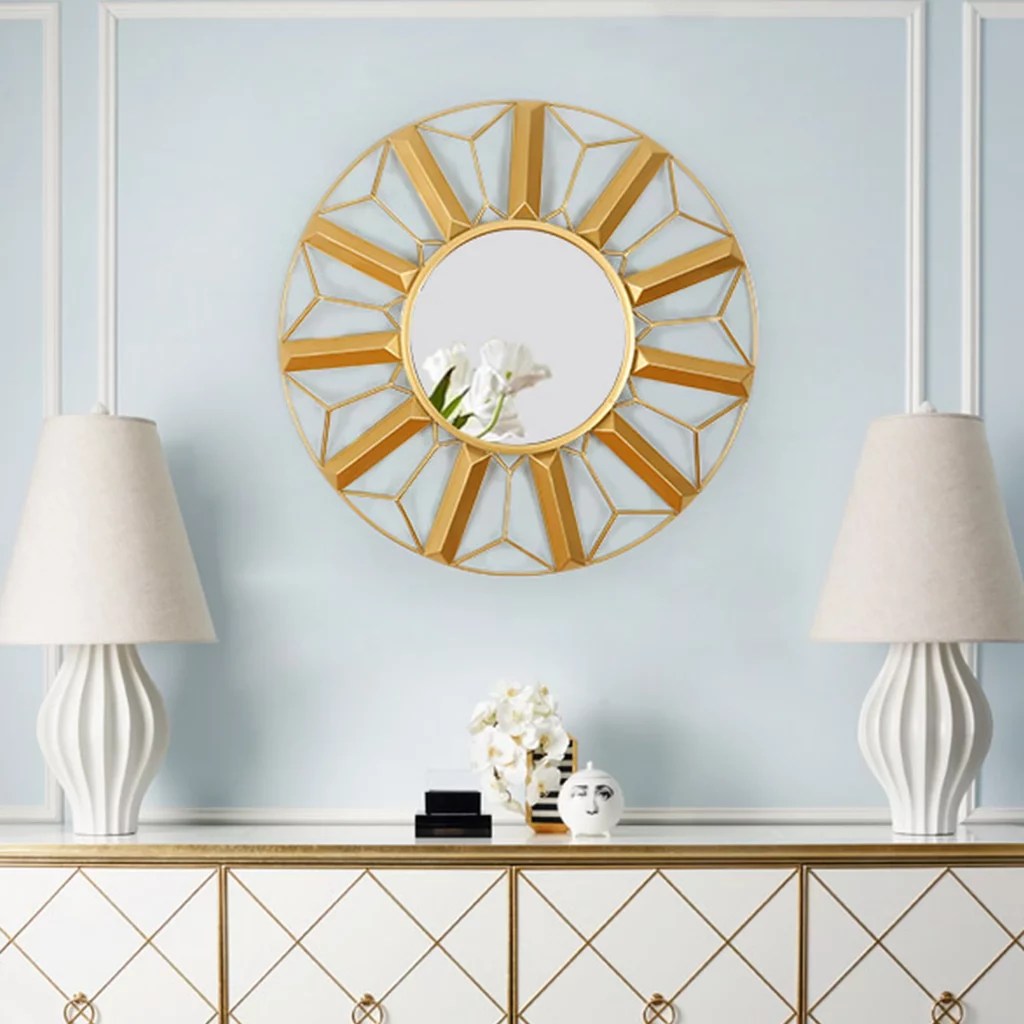 MiMirror Luxury Gold Sun Wall Mirror MiMirror