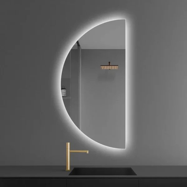 Mi Mirror Elegance Luxury Half Moon Glow Semi Circle Backlit Wall