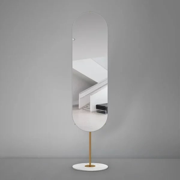 MiMirror Oval Shape Floor Mirror With Coat Rack MiMirror