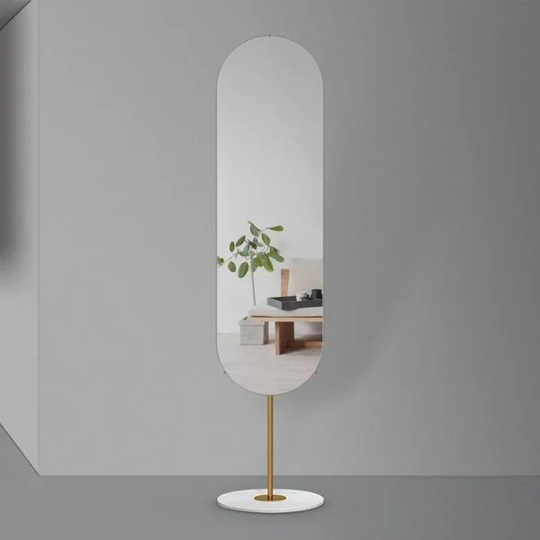 MiMirror Oval Shape Floor Mirror With Coat Rack MiMirror