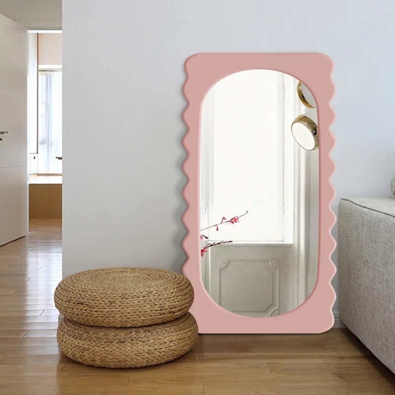MiMirror Irregular Cosmetic Pink Floor Mirror MiMirror