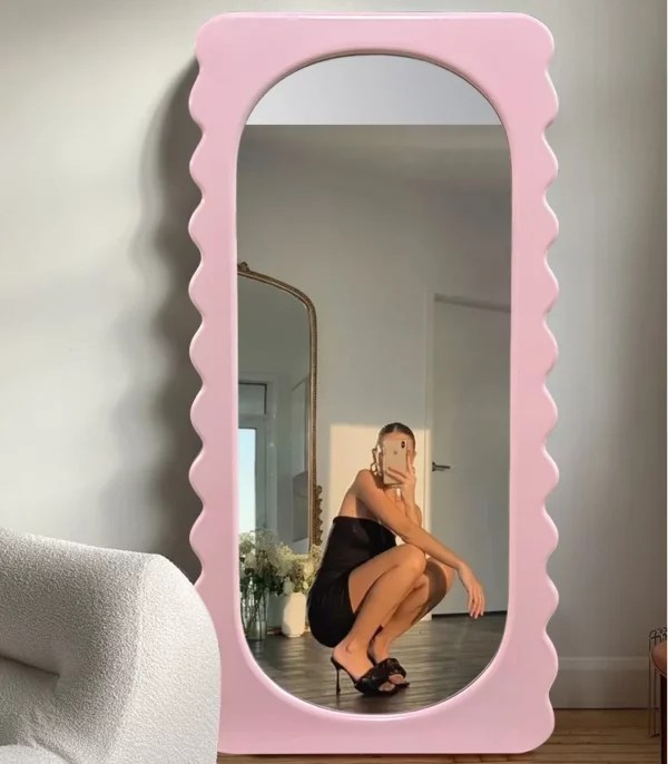 MiMirror Irregular Cosmetic Pink Floor Mirror MiMirror