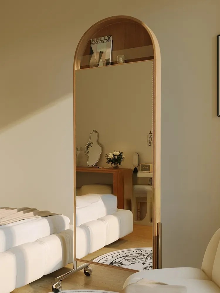 MiMirror Retro Wooden Movable Floor Mirror MiMirror