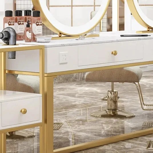 MiMirror One Sided Oval Salon Mirror with Table mimirror