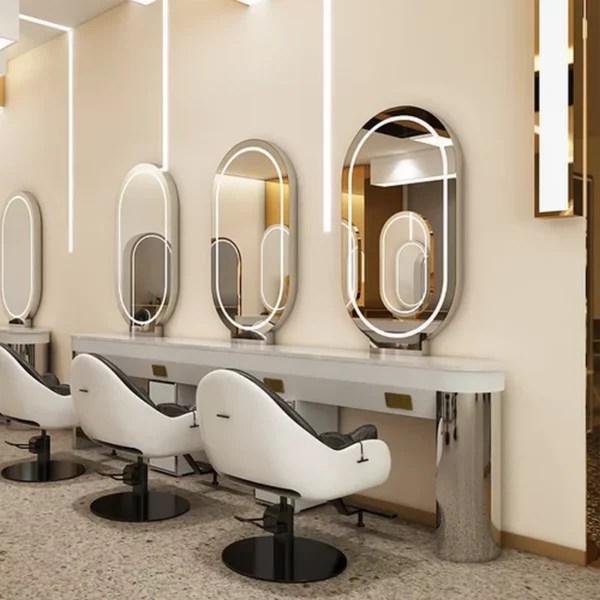 MiMirror LED Oval Mirror with Table Beauty Salon SET mimirror