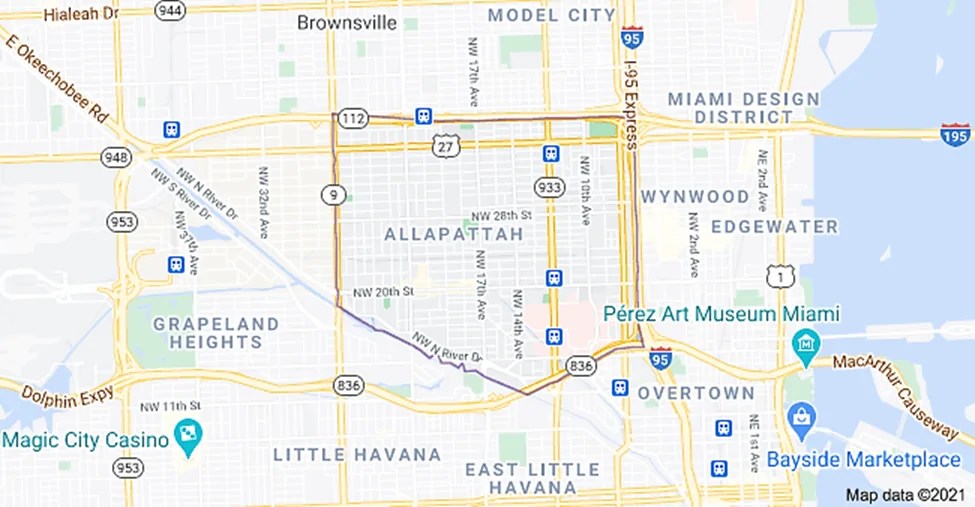 Allapattah Miami Map
