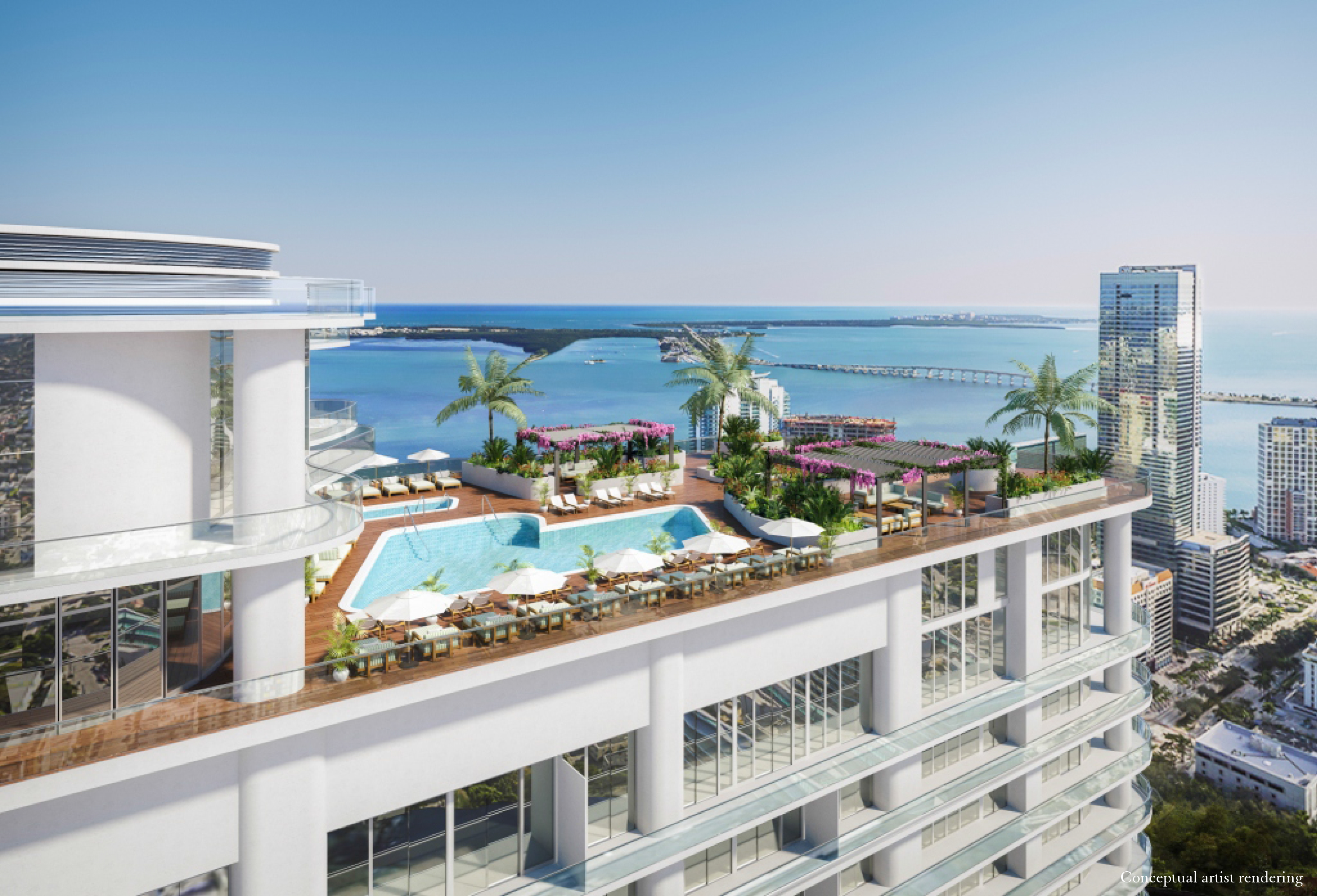 daytimerooftoppoolaerial Miami Luxury Real Estate +1.8557564264