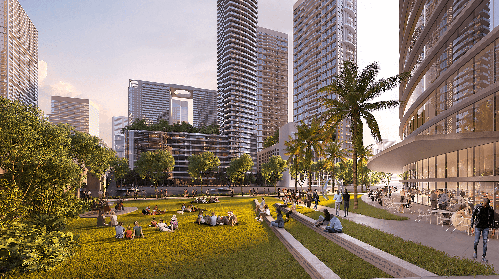 Architecture Miami Riverbridge. A new riverfront for all.