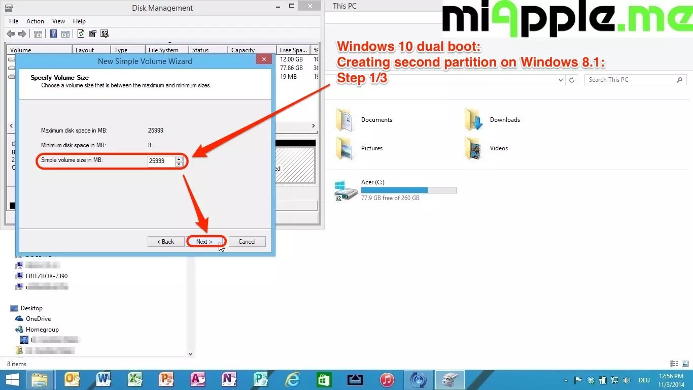 Windows 10 dual boot creating second partition_03 miapple.me