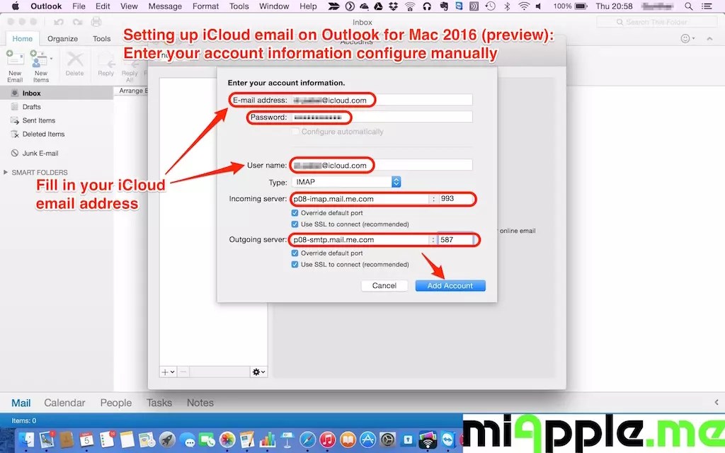 Setting Up iCloud Email On Outlook 2016 For Mac miapple.me