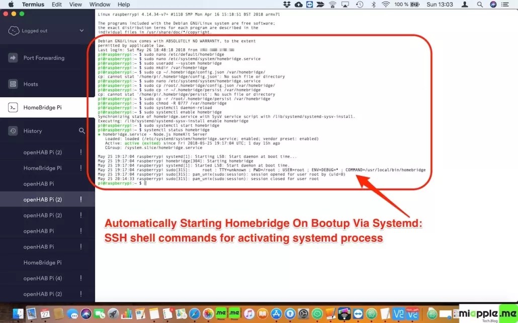 HomeKit Starting Homebridge On Bootup Via Systemd miapple.me